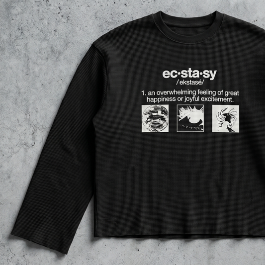 DICTIONARY WAFFLE-KNIT LONG SLEEVE