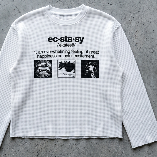 DICTIONARY WAFFLE-KNIT LONG SLEEVE