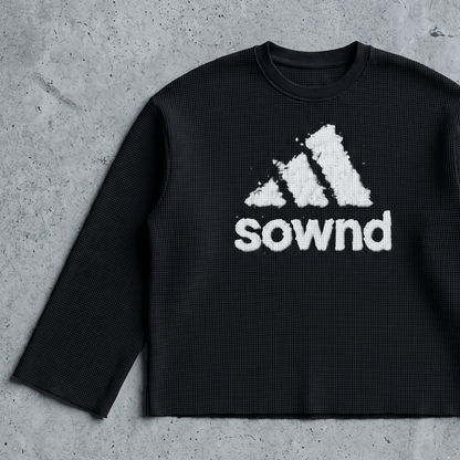 THREE STRIPES WAFFLE-KNIT LONG SLEEVE