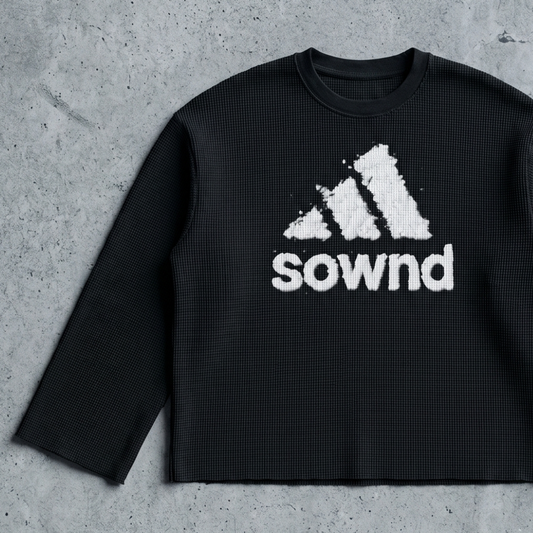 THREE STRIPES WAFFLE-KNIT LONG SLEEVE