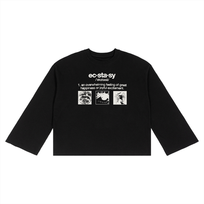 DICTIONARY WAFFLE-KNIT LONG SLEEVE