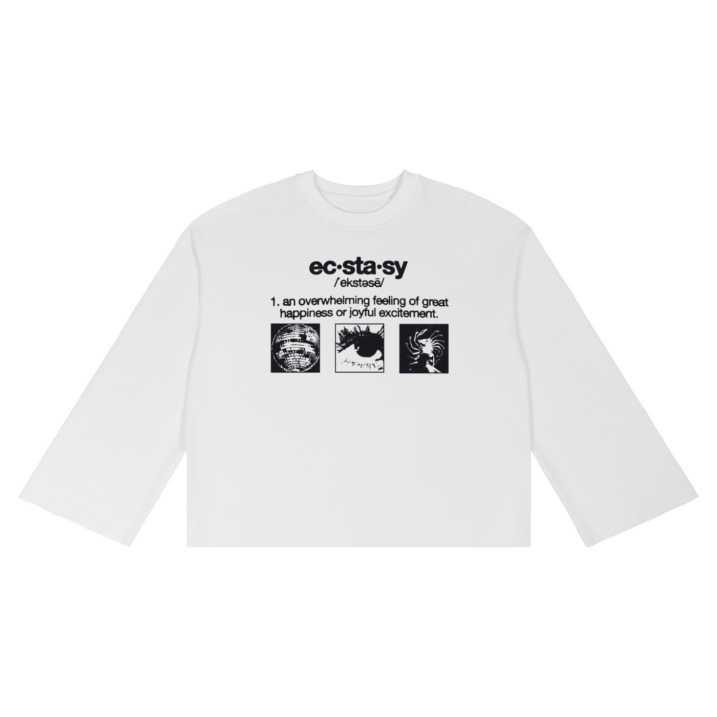 DICTIONARY WAFFLE-KNIT LONG SLEEVE